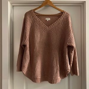 Lou & Grey Oversized V-Neck Sweater LARGE